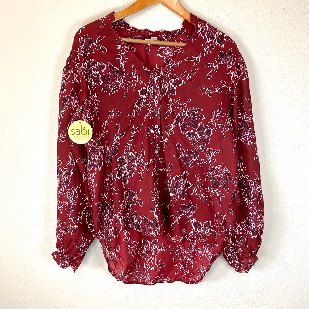 NWT Oversized Floral Top Long Sleeve Sz M